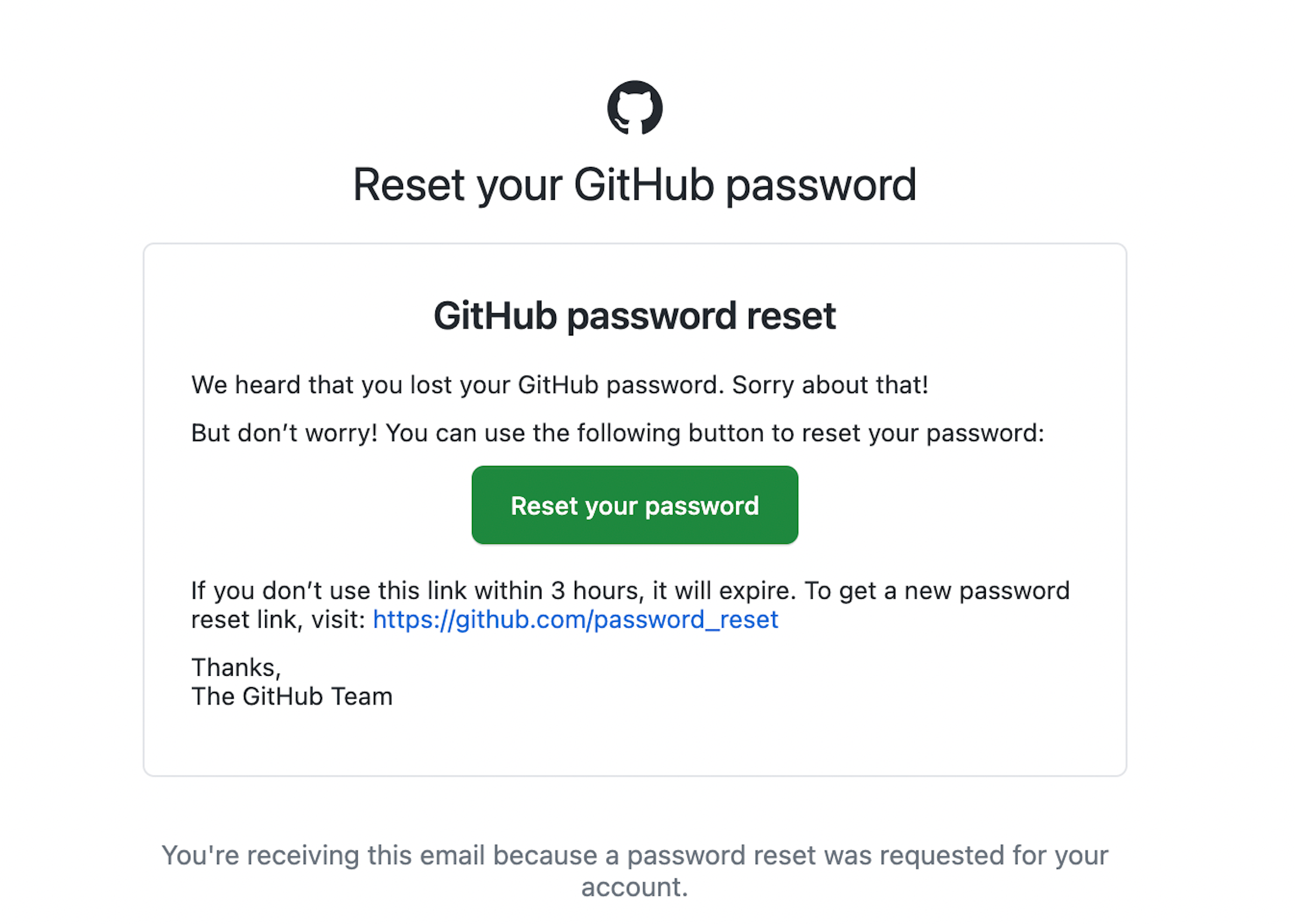 Github Reset Password